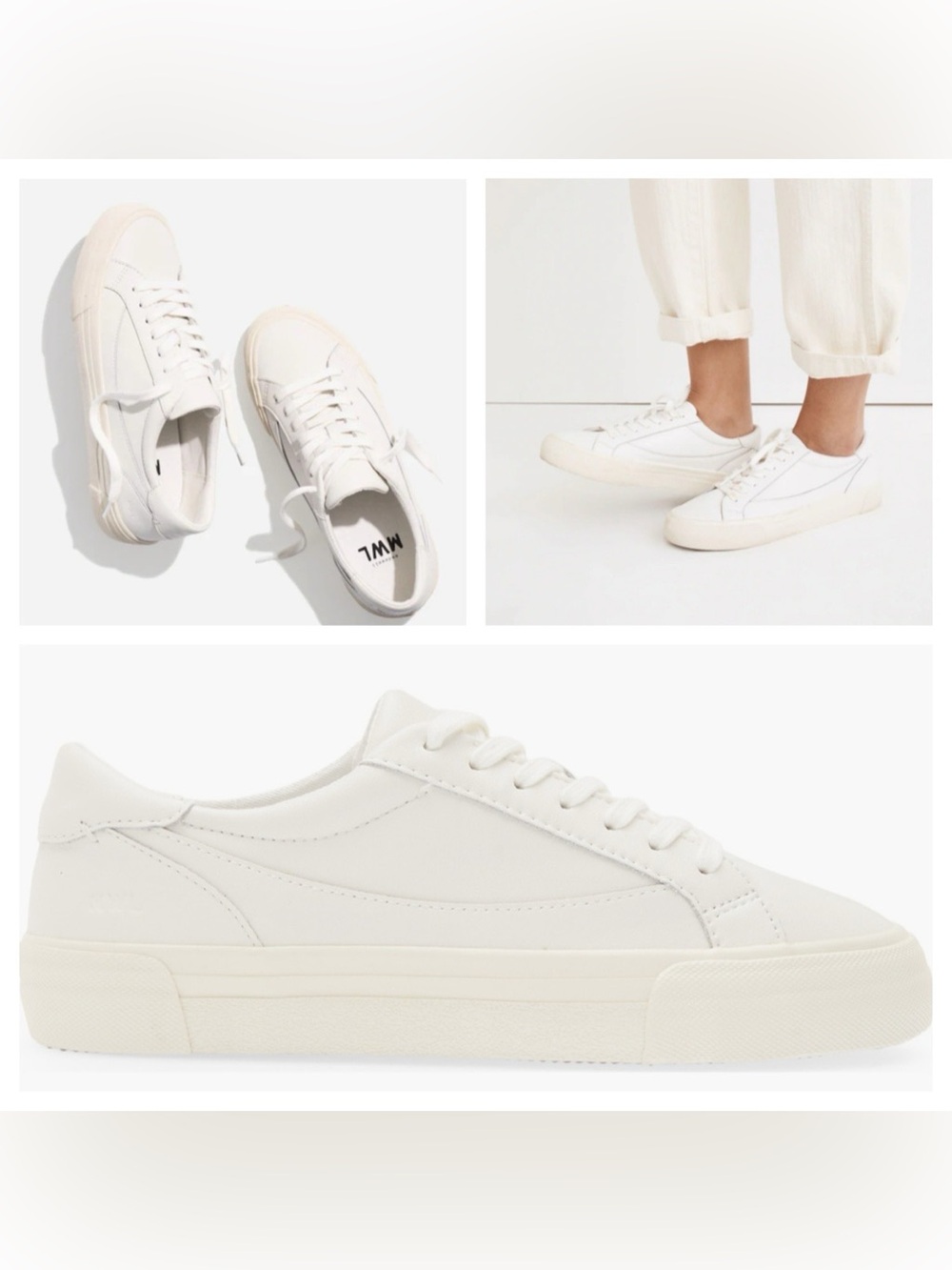 Madewell Men's Low-Profile Sneakers in Off-White/Cream Sidewalk Low-Top Sneakers